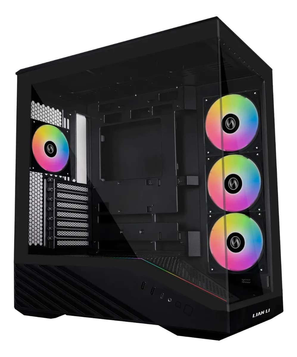 Gabinete Gamer Mid Tower Lian Li V100x Preto Vidro Temperado Preto - 3