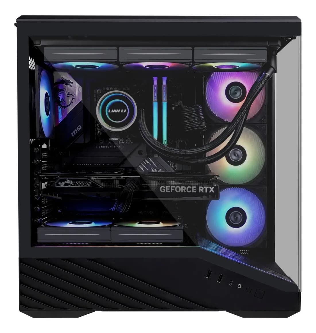 Gabinete Gamer Mid Tower Lian Li V100x Preto Vidro Temperado Preto - 5