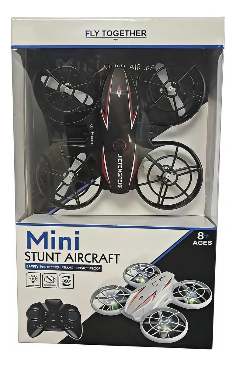 Mini Drone Jietengfei, Com Luzes Led E 2 Baterias Preto Preto - 1