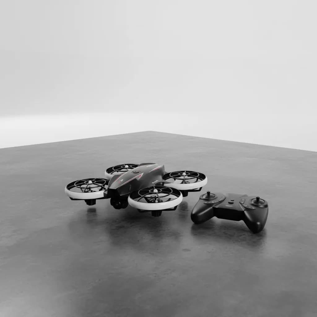 Mini Drone Jietengfei, Com Luzes Led E 2 Baterias Preto Preto - 4
