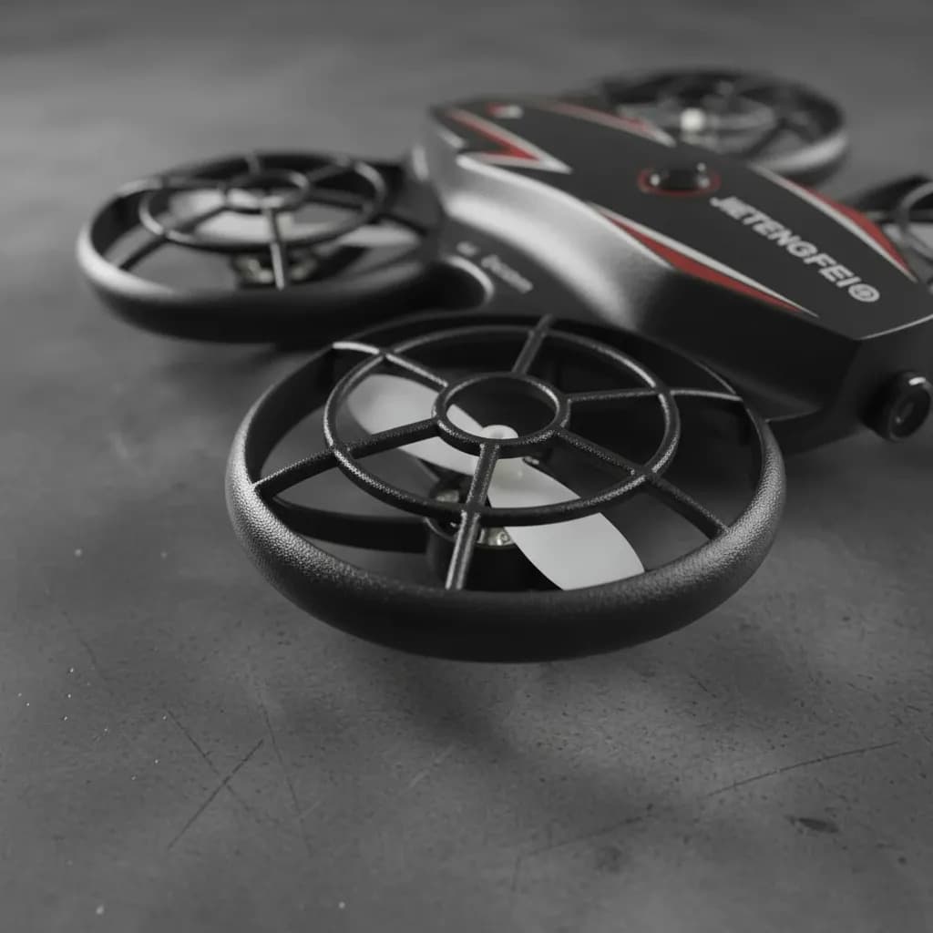 Mini Drone Jietengfei, Com Luzes Led E 2 Baterias Preto Preto - 9