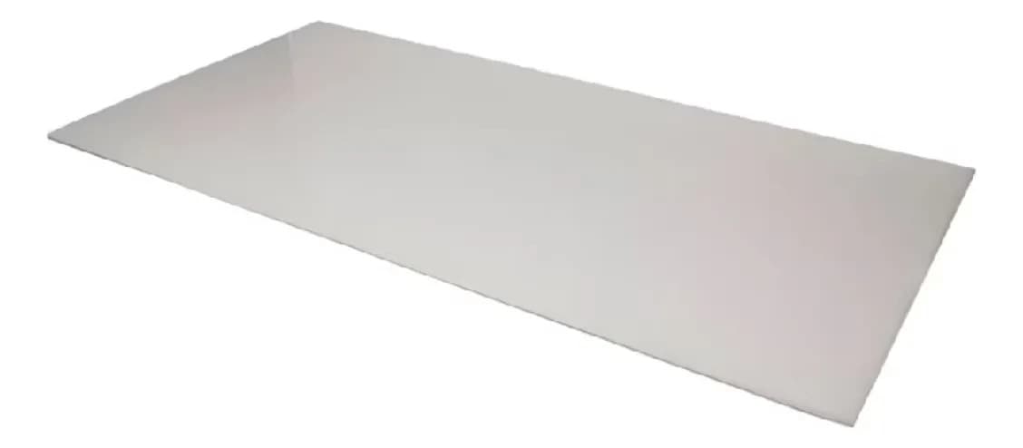 Tabua Chapa De Carne Corte Polietileno 60 X 40cm 8mm Branco Liso Branco - 2