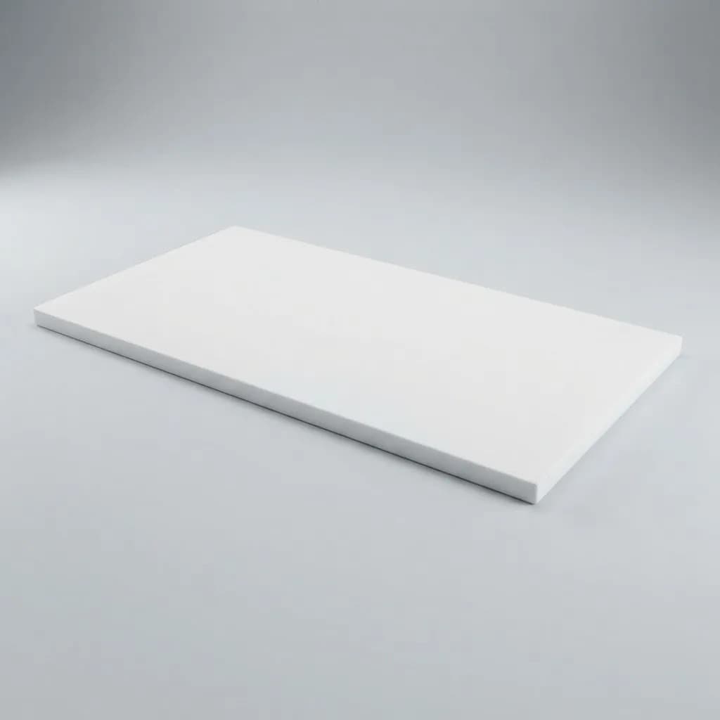 Tabua Chapa De Carne Corte Polietileno 60 X 40cm 8mm Branco Liso Branco - 6