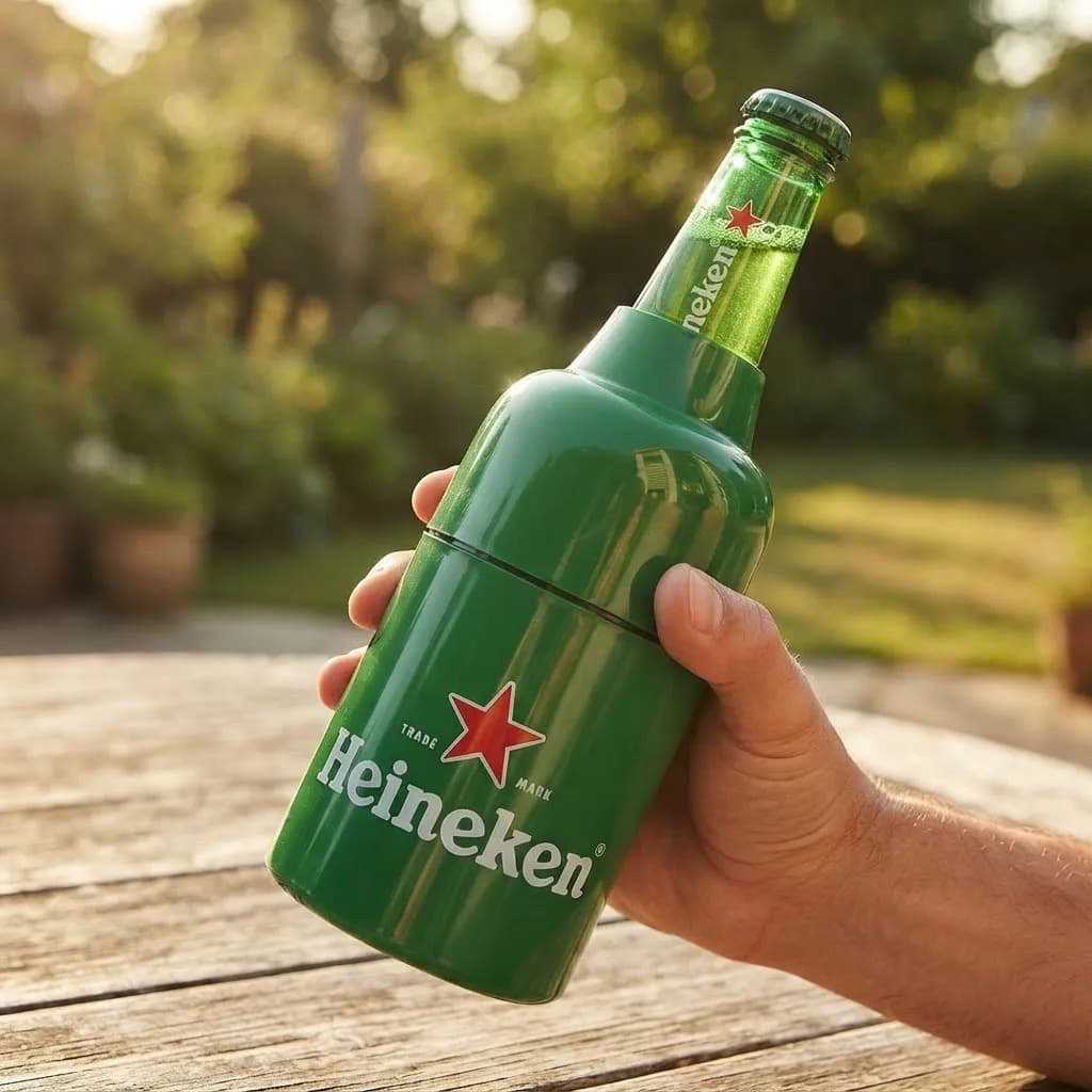 Kit 3 Suporte Cerveja Porta Lata Long Neck Térmico Heineken Verde - 3