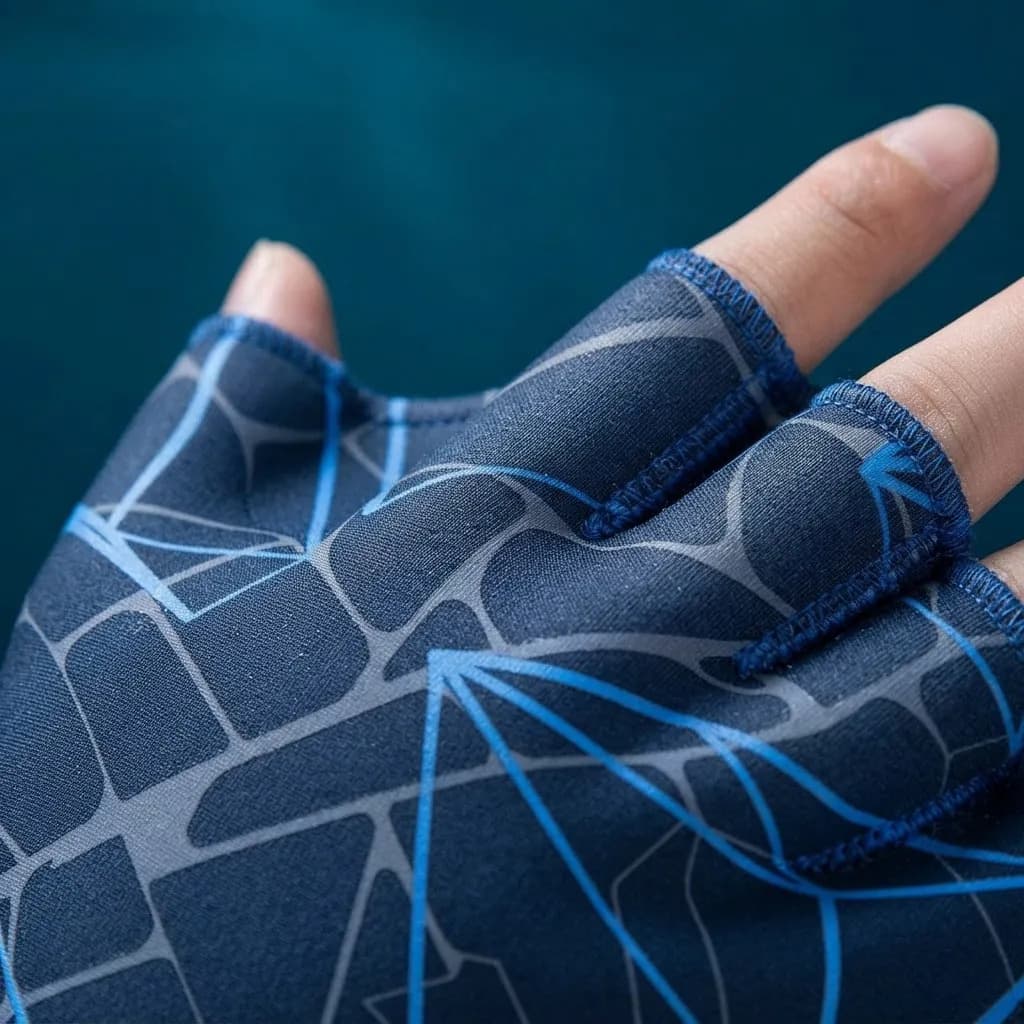 Par De Luvas De Natação Palmadas Com Membrana Blue Azul G - 4