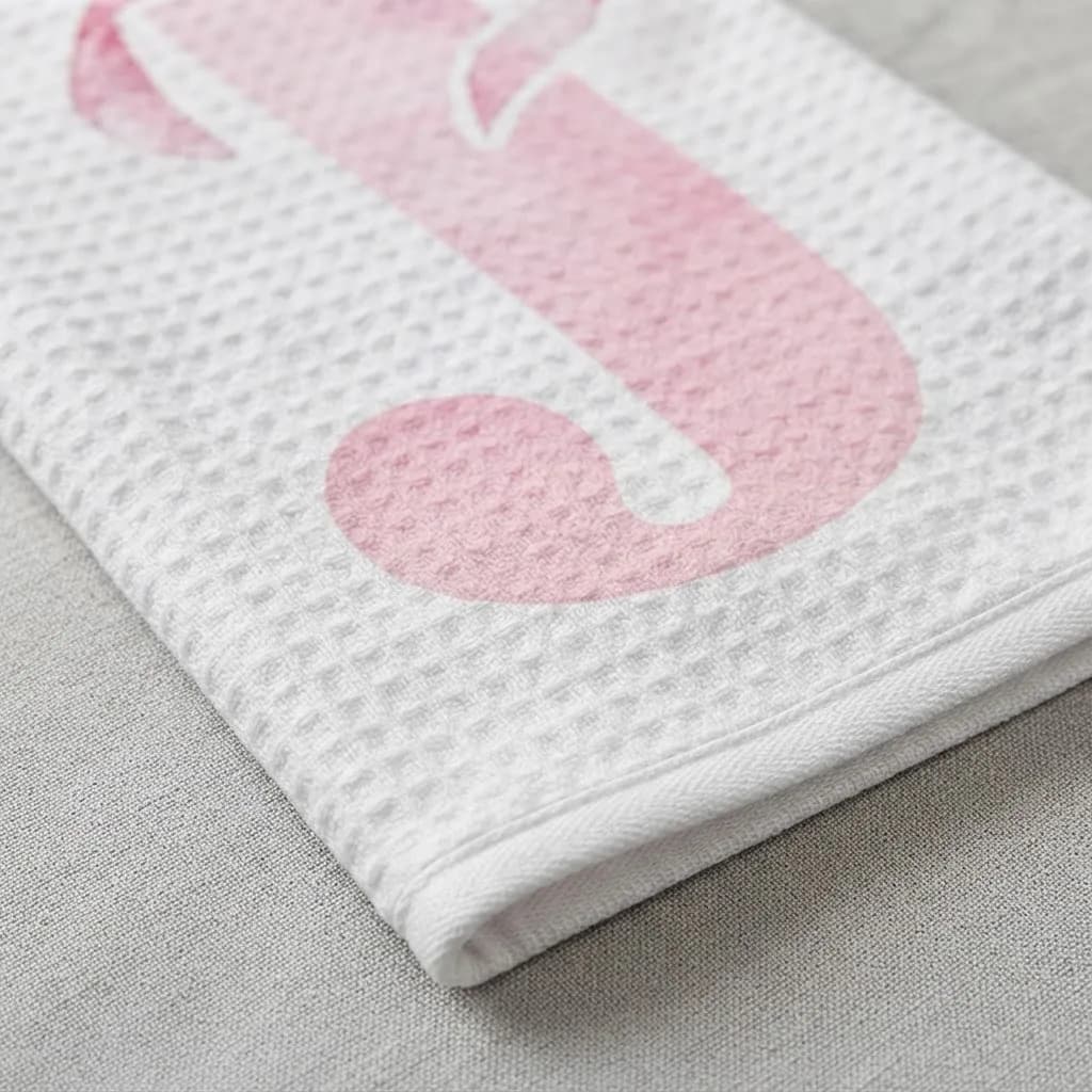 Pano De Cozinha Poliéste Importado - Várias Estampas Rosa Letra J - 5