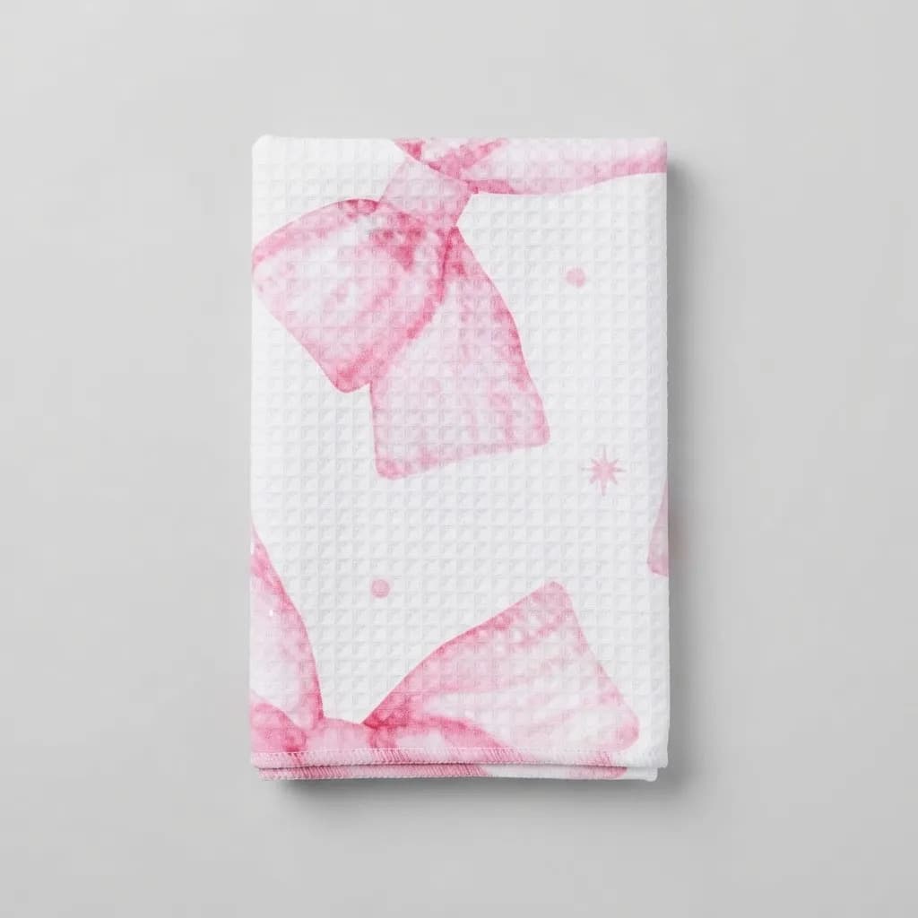Pano De Cozinha Poliéste Importado - Várias Estampas Off White Laços - 1