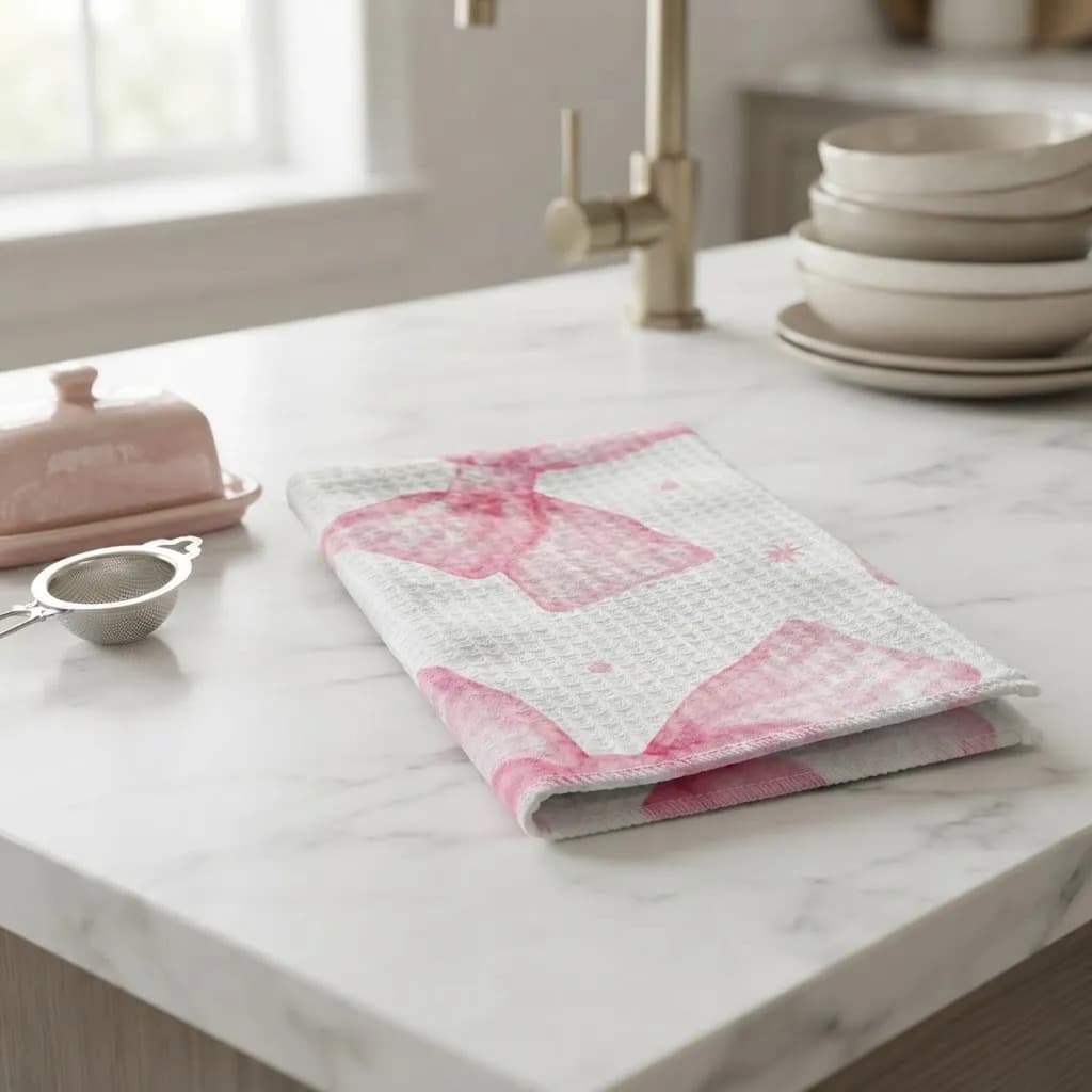 Pano De Cozinha Poliéste Importado - Várias Estampas Off White Laços - 3