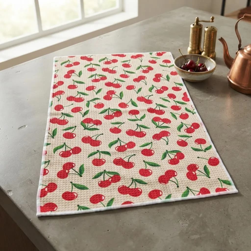 Pano De Cozinha Poliéste Importado - Várias Estampas Vermelho Cervejinha - 3