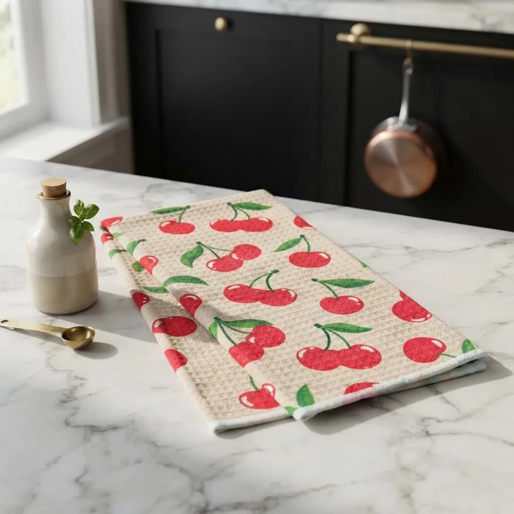 Pano De Cozinha Poliéste Importado - Várias Estampas Vermelho Cervejinha - 6