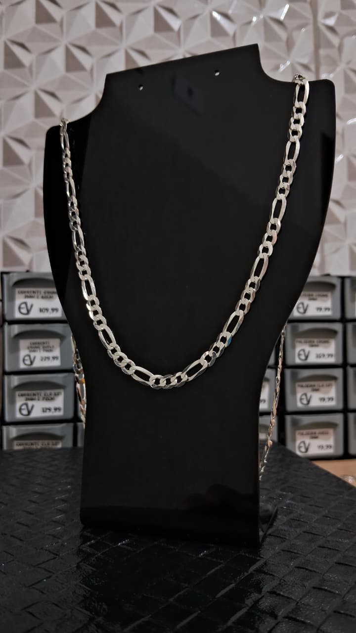 CORRENTE ELO 3x1 / 5mm E 70cm - prata 925 italiana - 1