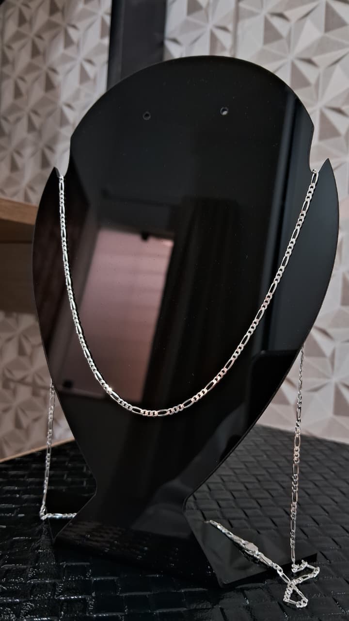 CORRENTE ELO 3x1 / 2MM E 70CM - prata 925 italiana - 2