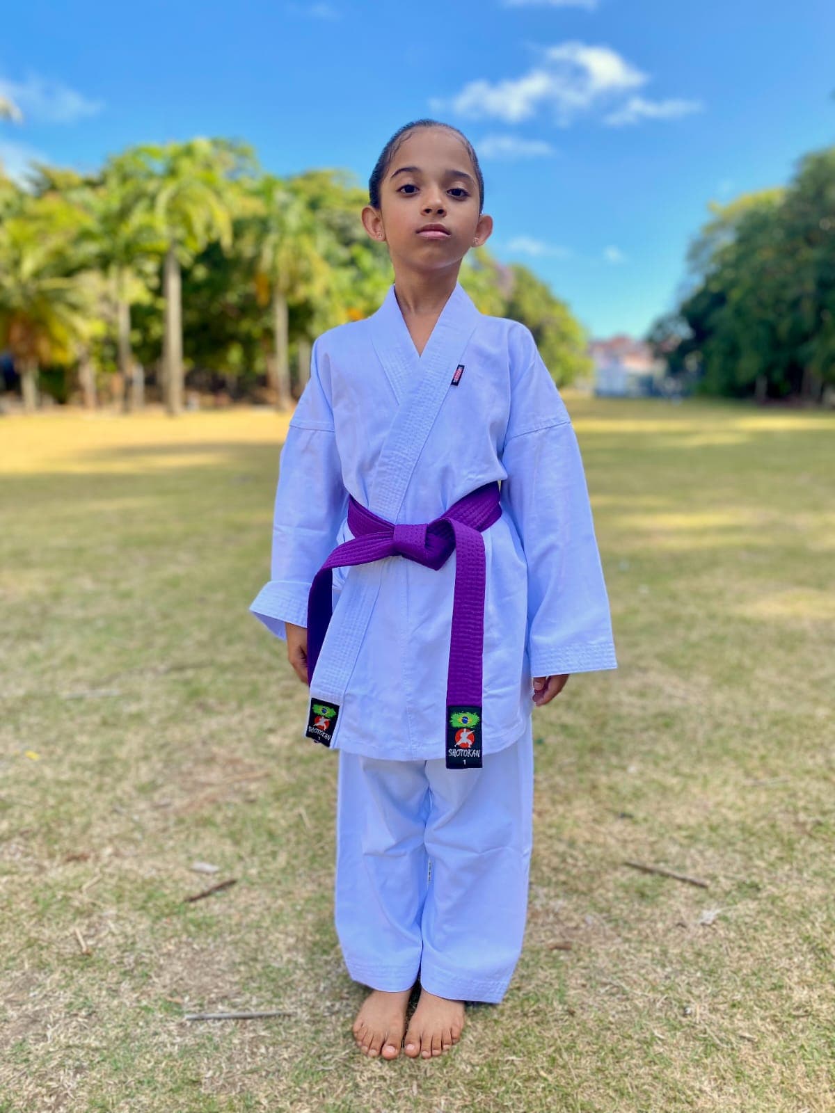 KIMONO DE BRIM BRANCO INFANTIL Tamanho:M00 - 4