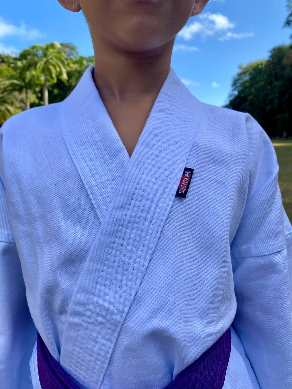 KIMONO DE BRIM BRANCO INFANTIL Tamanho:M3 - 1