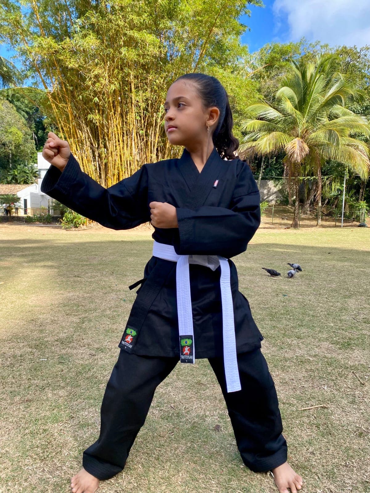 KIMONO DE BRIM PRETO INFANTIL Tamanho:M3 - 1