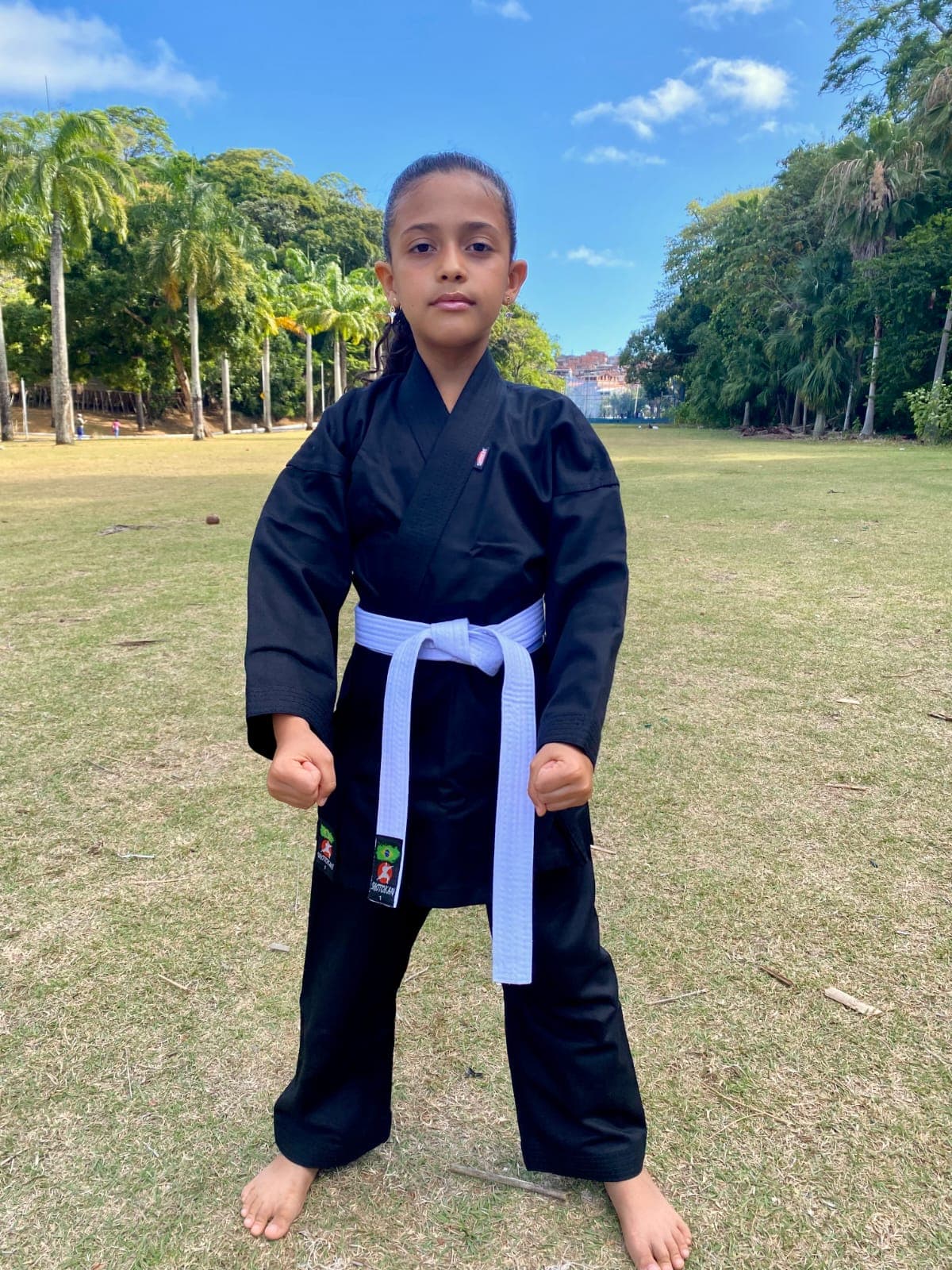 KIMONO DE BRIM PRETO INFANTIL Tamanho:M3 - 5