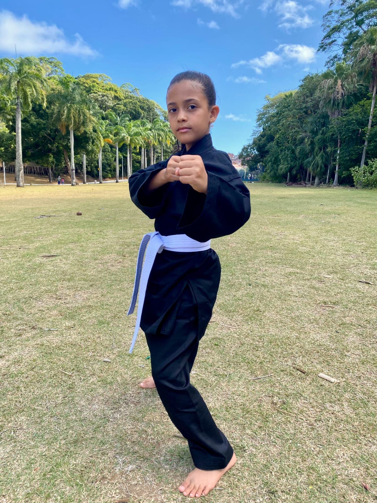 KIMONO DE BRIM PRETO INFANTIL Tamanho:M1 - 3