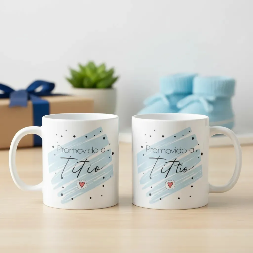 Caneca Personalizada Cerâmica Promovido a Titio Presente Chá Revelação - 1