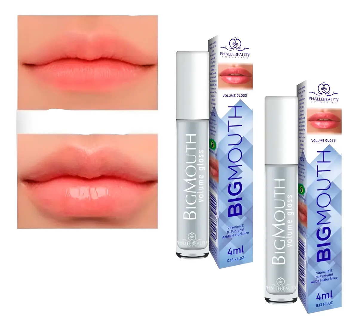 Gloss Aumenta Volume Lábios Big Mouth Phállebeauty Tranparen - 1