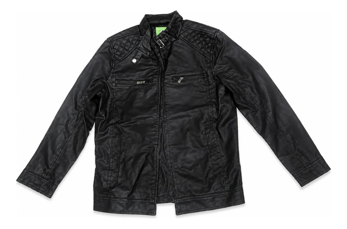 Jaqueta De Couro Masculina Casaco Blusa De Frio Impermeável Preto M Liso - 2