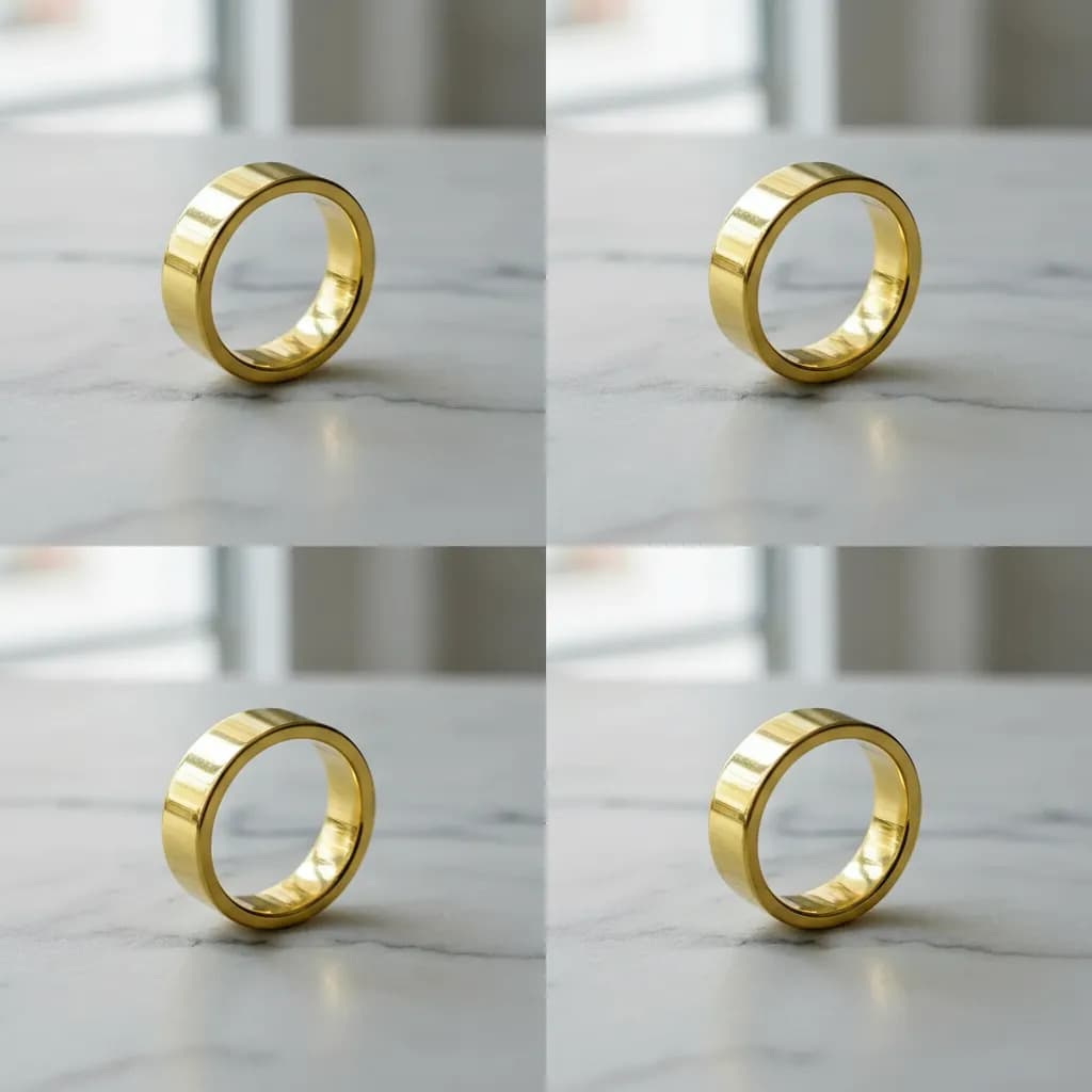 Aliança Banhada De Ouro 18k Quadrada 6mm Ouro 14 - 1