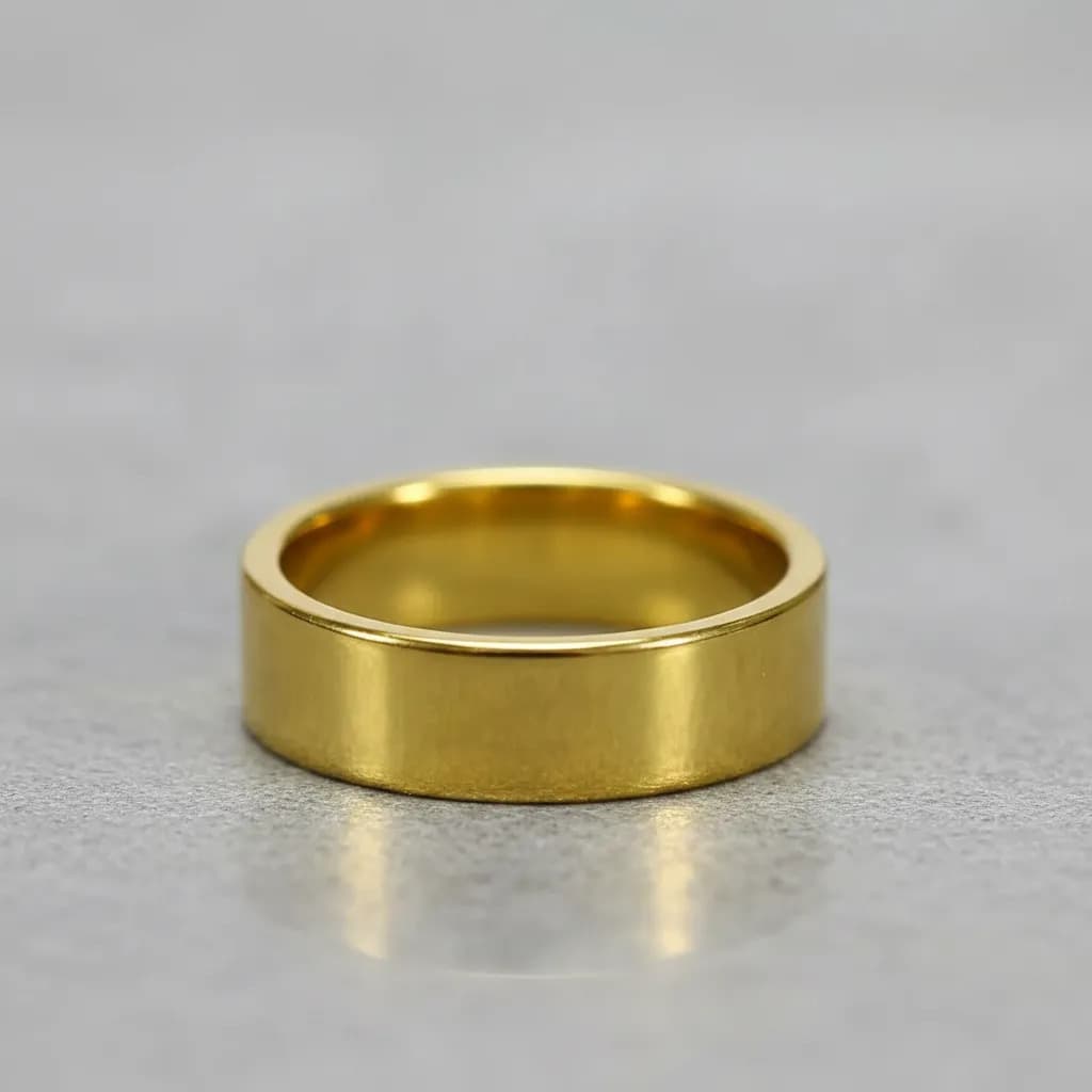 Aliança Banhada De Ouro 18k Quadrada 6mm Ouro 14 - 4