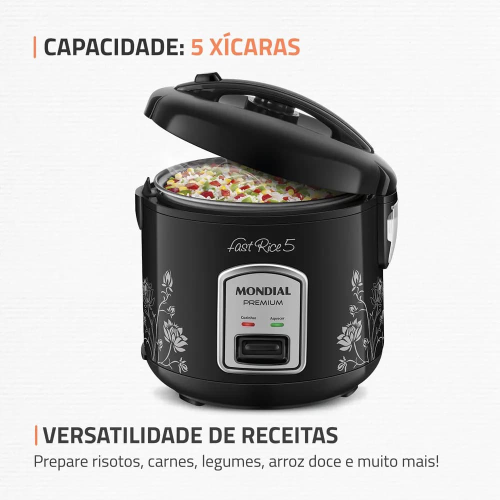 Panela De Arroz Fast Rice 5 Premium Mondial Npe-08-5x Preto 220v 60hz - 2