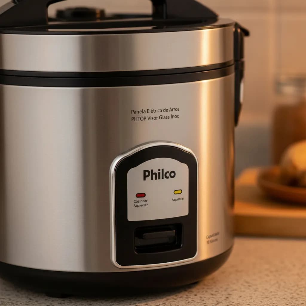 Arrozeira Elétrica A Vapor Philco Ph10 Visor Glass Inox Preto/prata 220v - 6