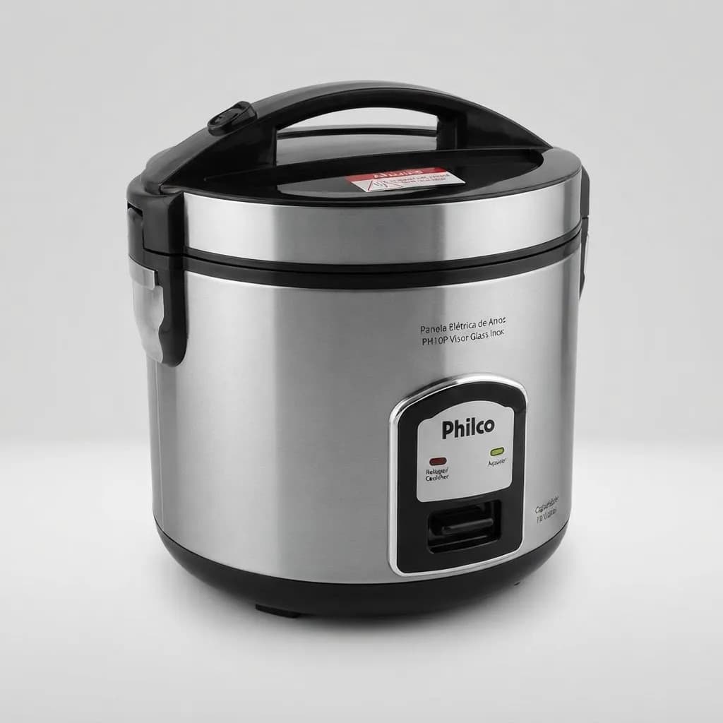 Arrozeira Elétrica A Vapor Philco Ph10 Visor Glass Inox Preto/prata 220v - 7