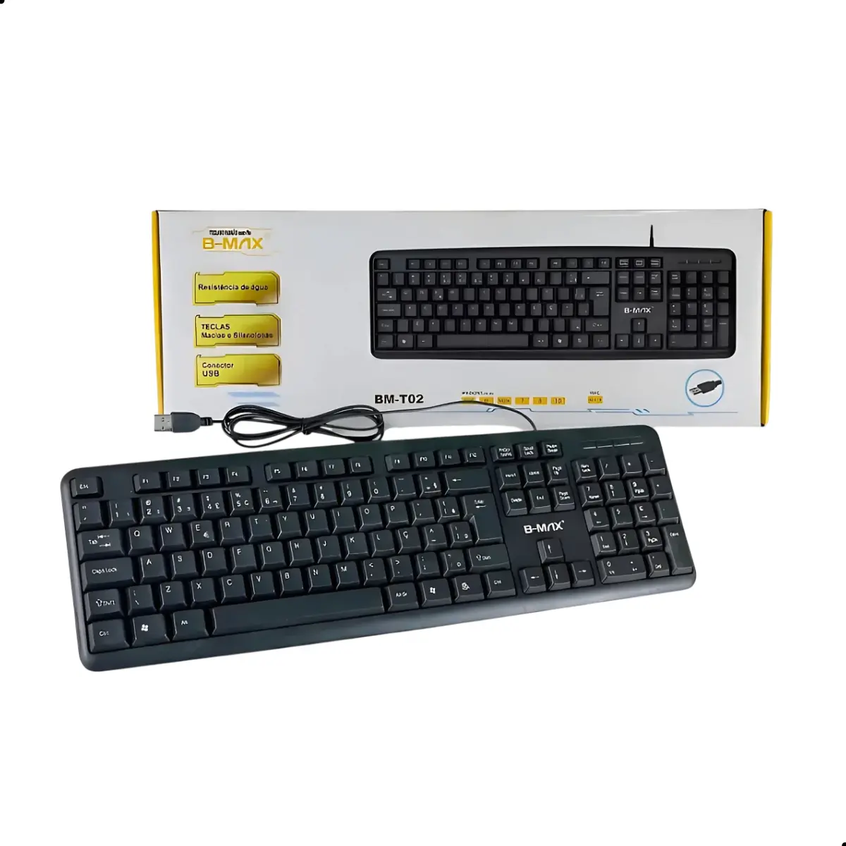 Teclado Simples Com Fio Usb Computador Preto B-max Bm-t02 - 1