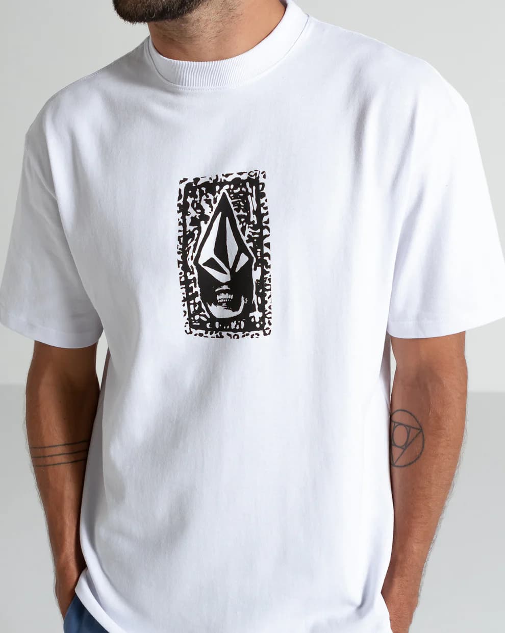 Camiseta Volcom Comfort Stone Face Branca (G) - 1