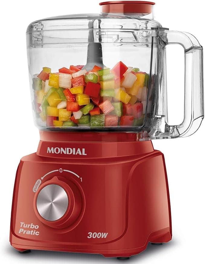 MONDIAL Mini Processador Turbo Pratic, Vermelho, 300W, 220V - MP-16-R - 1