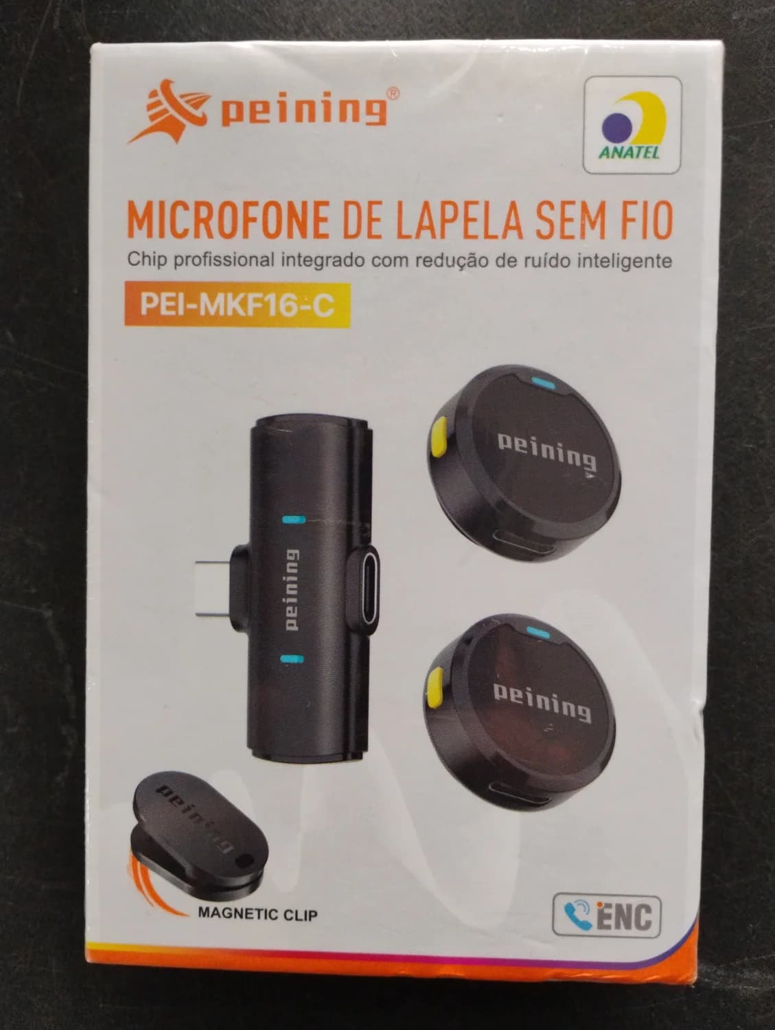 Microfone De Lapela Duplo Sem Fio Anti Ruído Redondo Com Imã Tipo-c Usb-c Tpc - Profissional Com Redução De Ruído Recarr - 1