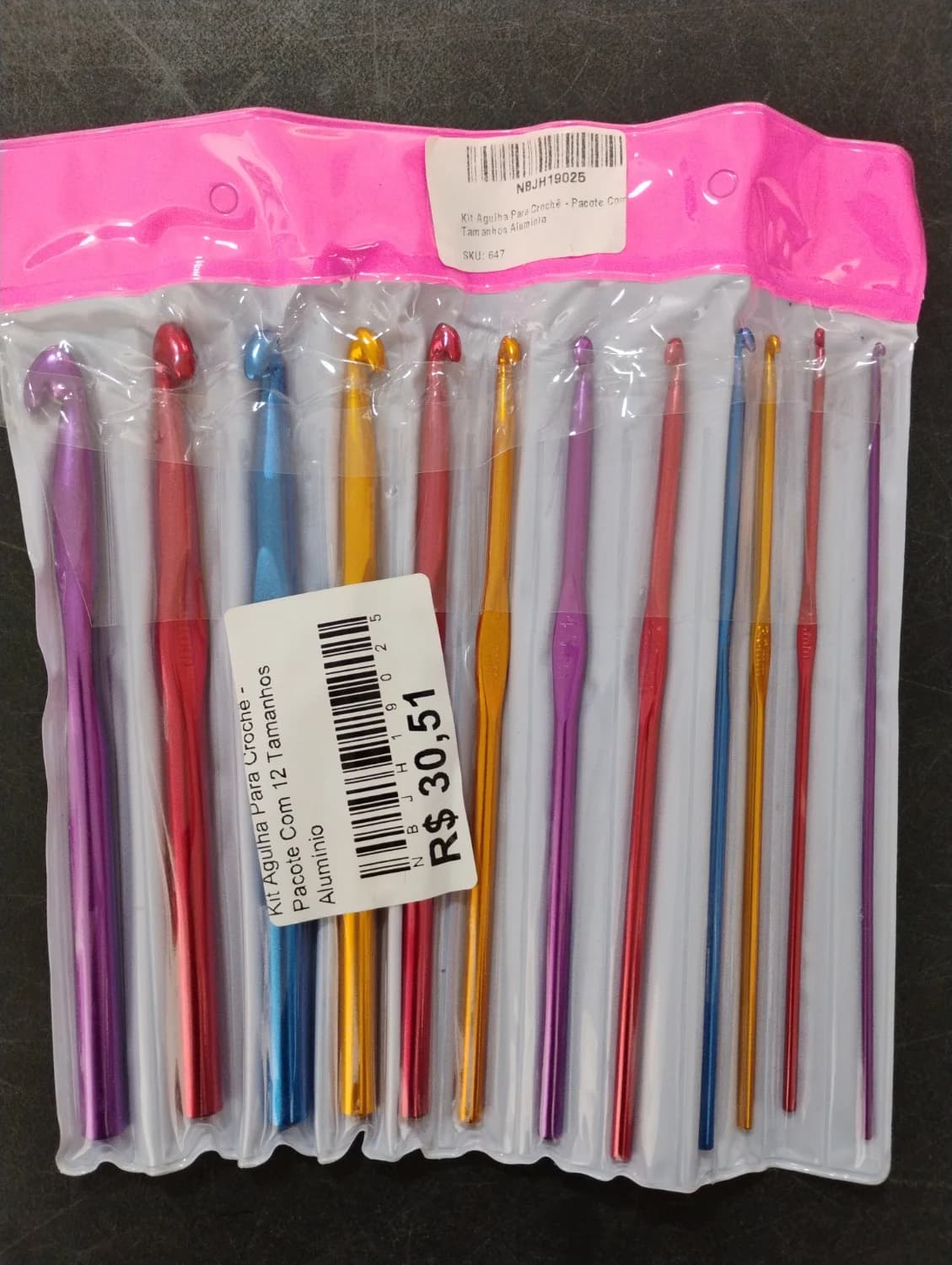 Kit Agulha Para Crochê - Pacote Com 12 Tamanhos Alumínio - 1