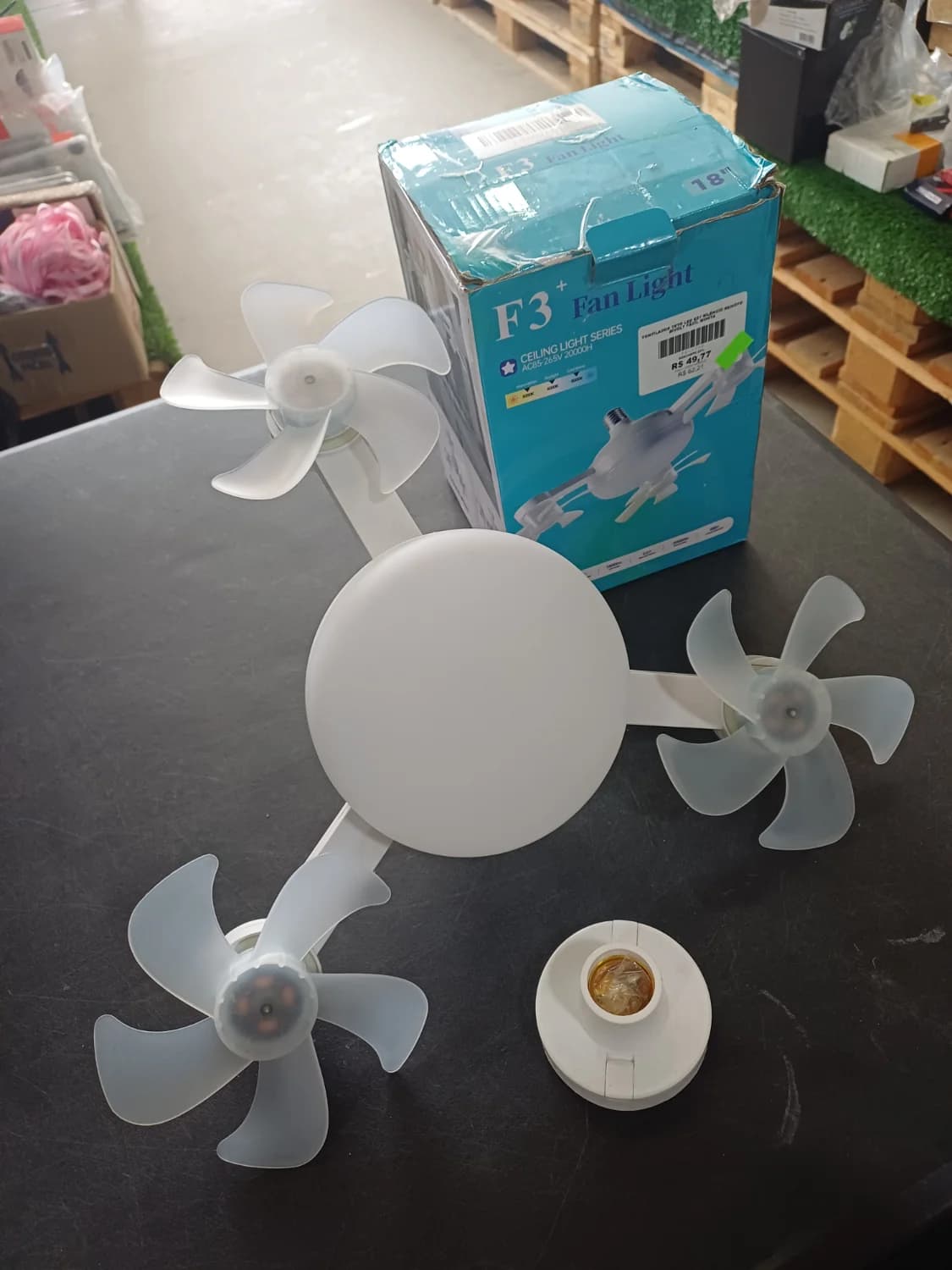 Ventilador Teto Led E27 Silêncio Remoto Bivolt Fácil Monta - 1