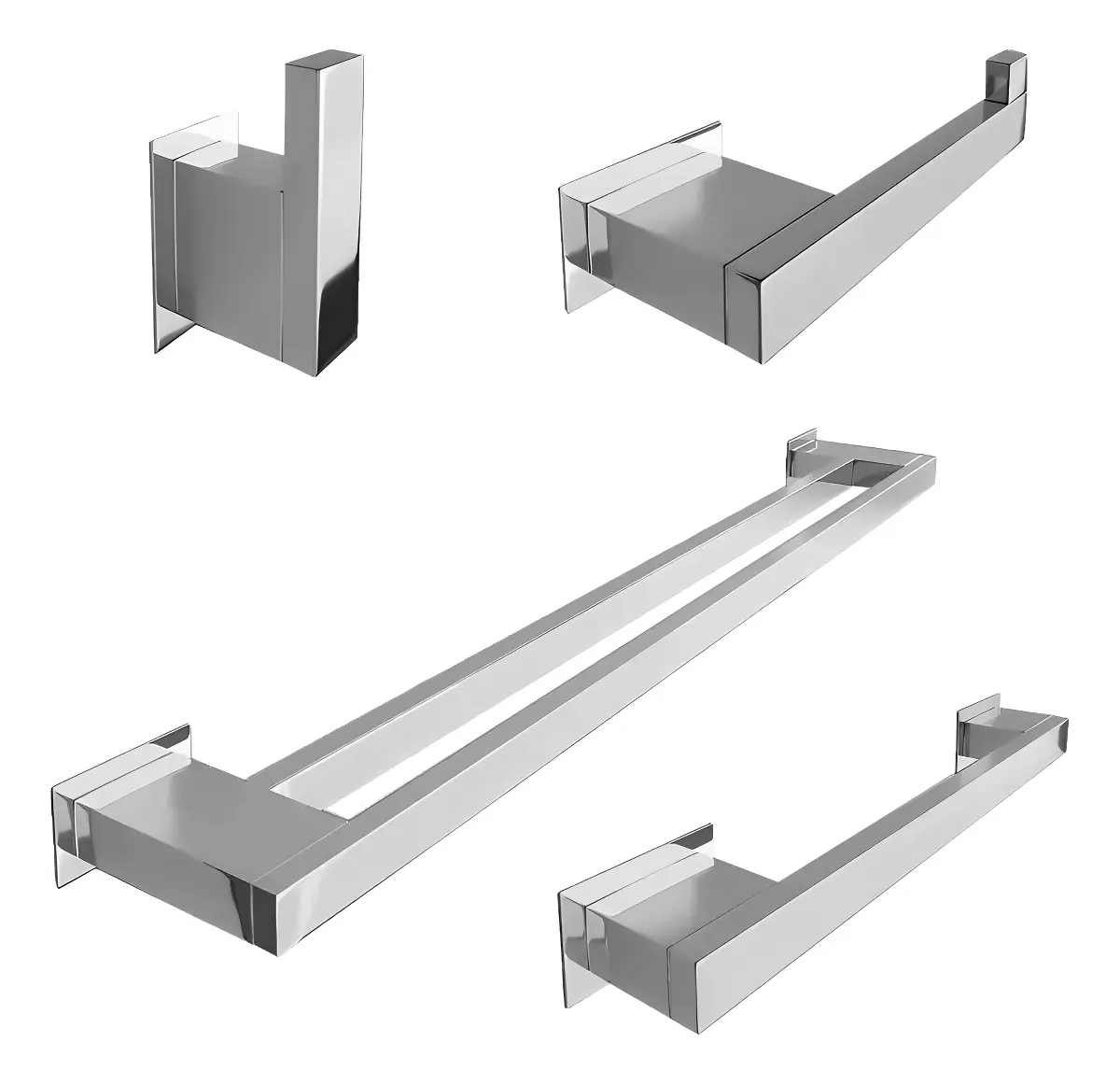 Kit Acessórios Banheiro/lavabo 4 Peças Aço Inox 304 R4dolt - 1