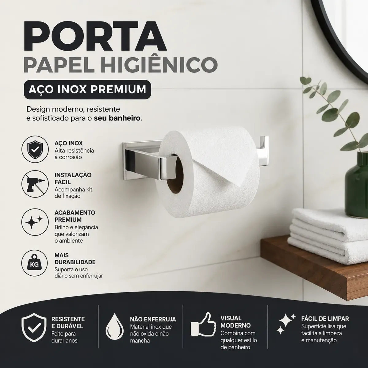 Kit Acessórios Banheiro/lavabo 4 Peças Aço Inox 304 R4dolt - 3