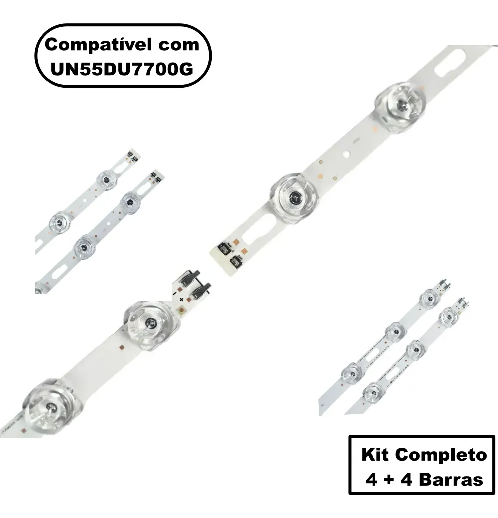 Barramento Led Compatível Un55du7700g - Kit 4 Barras - 1