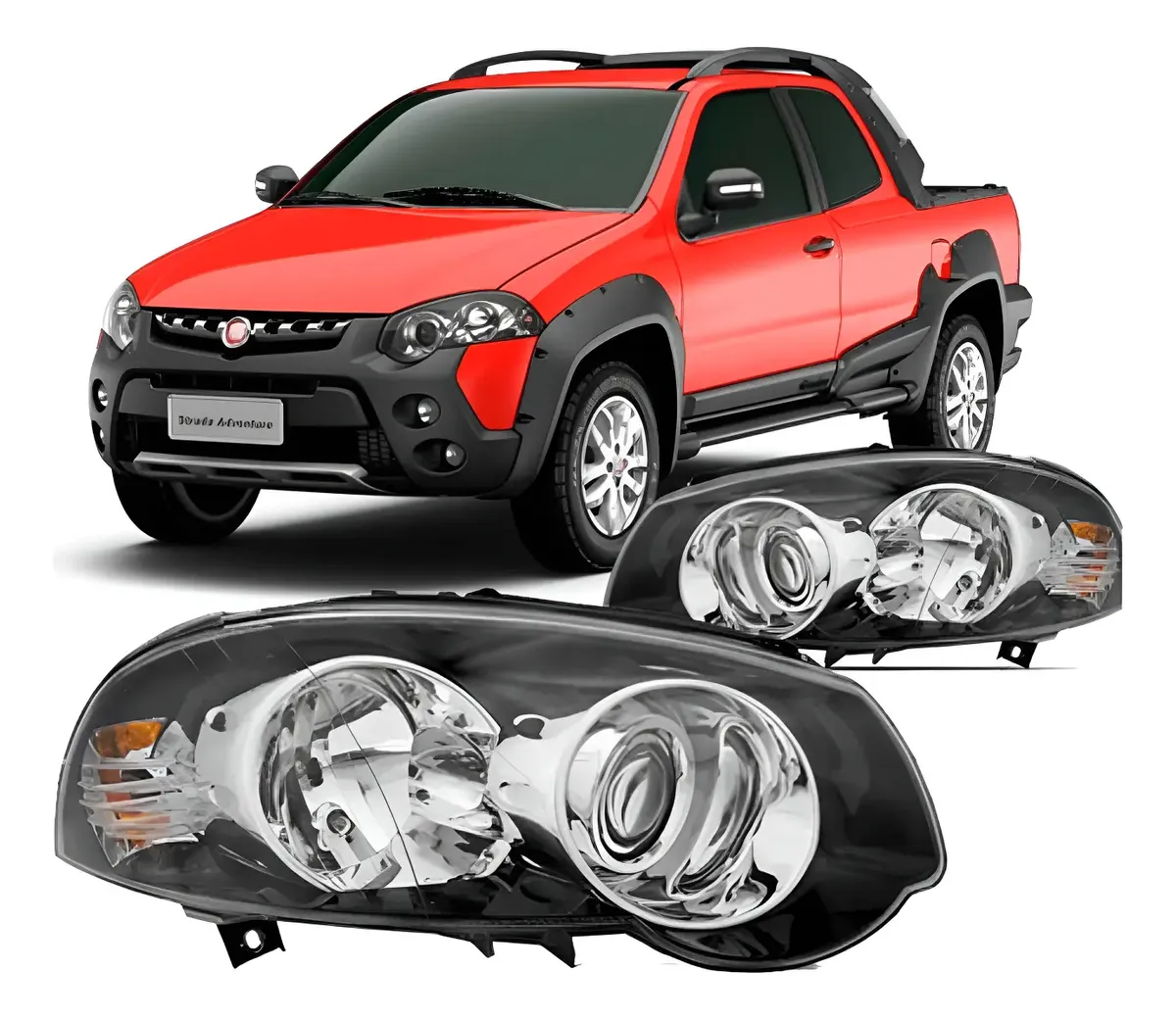 Farol Strada Adventure 13 12 11 10 09 Preto Aro Cromado Novo - 1