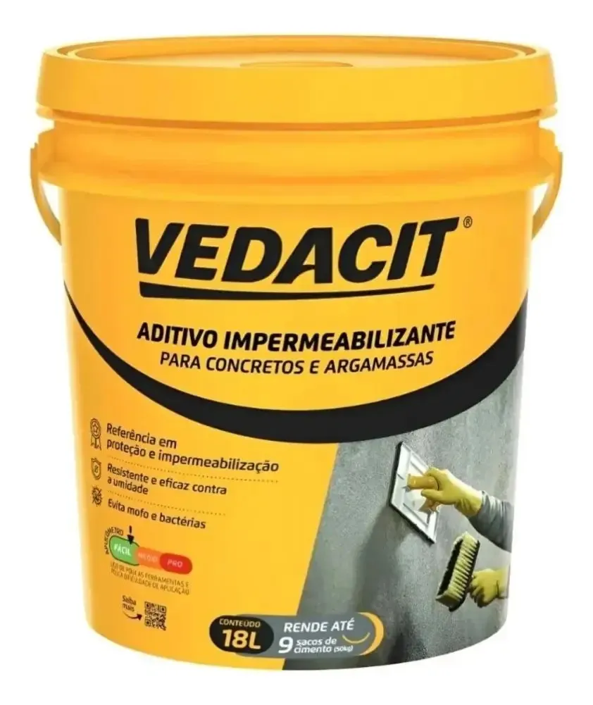 Vedacit impermeabilizante aditivo para concretos e argamassas balde 18L - 1