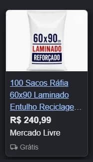 100 Sacos De Ráfia/entulho/obra 70x90 Conv. Entulho Reciclagem BRANCO - 2