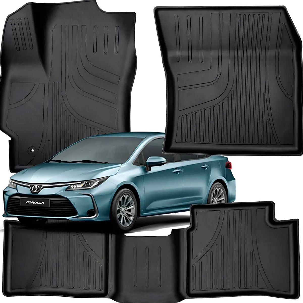jogo De Tapete Bandeja Corolla Sedan 2020 Em Diante 5pc - 2