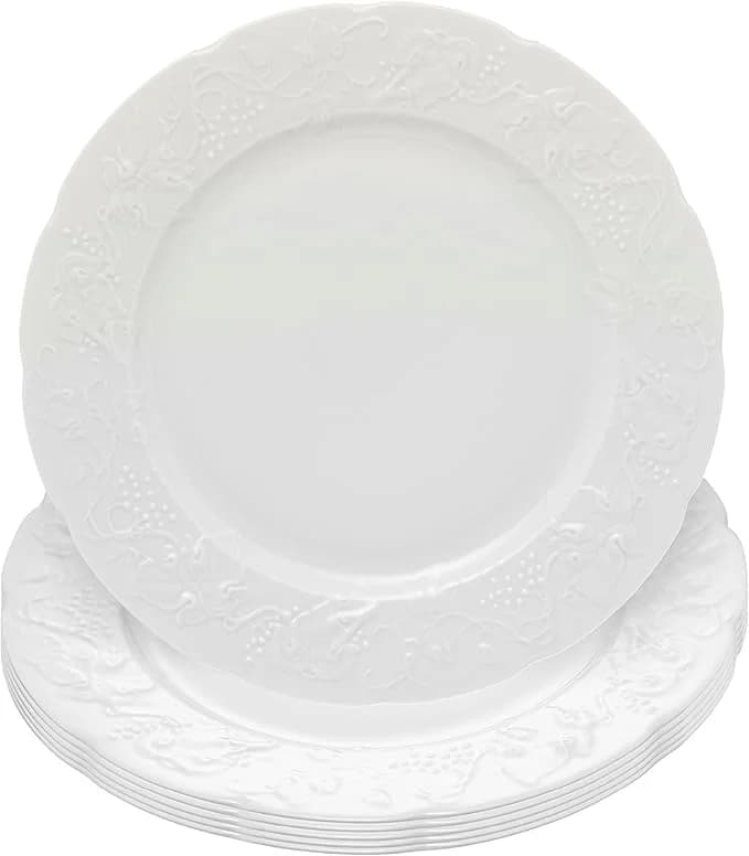 WOLFF - Conjunto 6 Pratos Rasos de Porcelana Limoges Vendange 27cm - 1