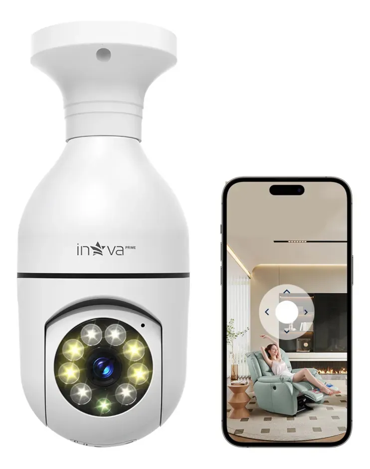 Câmera De Segurança Lâmpada Inova Kv-20158 Full Hd Wi-fi Para Soquete, 360° Full Hd Lâmpada Detecção Movimento Áudio Bid - 2