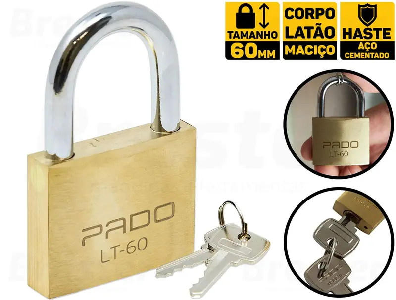 CADEADO LT-60MM, Pado, 51000020, Dourado - 1