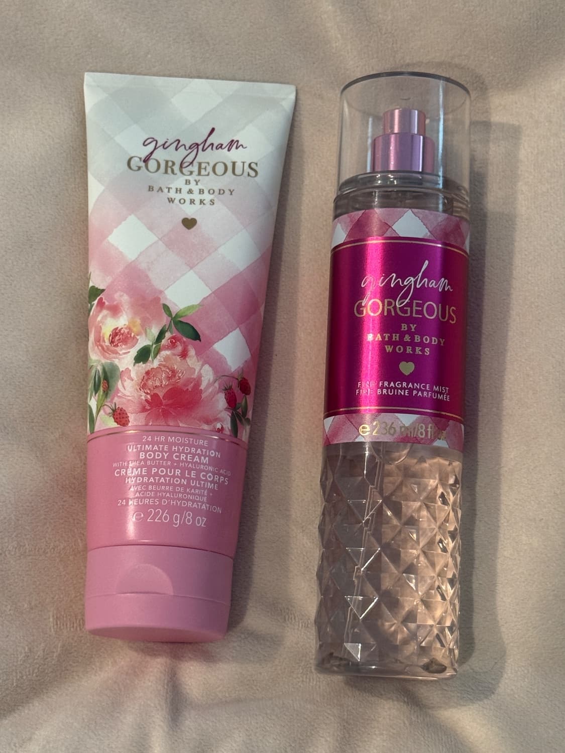 Kit Importado Bath & Body Works Gingham Gorgeous Creme 226mL + Body Splash 236 mL - 1