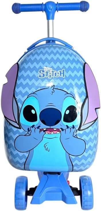 Mala Patinete Infantil Escolar Viagem Mochila Stitch Cor Azul - 1