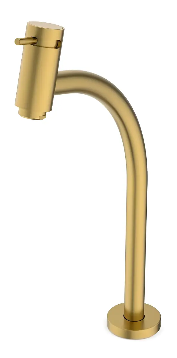 Torneira Lavabo Mesa Bica Alta Gold Matte Celite 1/4 Volta - 2