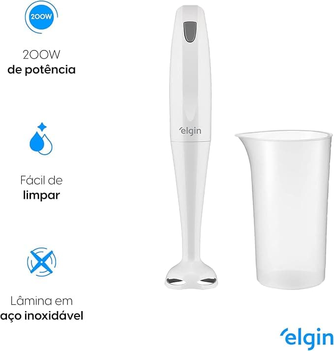 Mixer de Mão 200W Elgin Compacto e Leve, ergonômico e fácil de limpar Branco 110v - 2