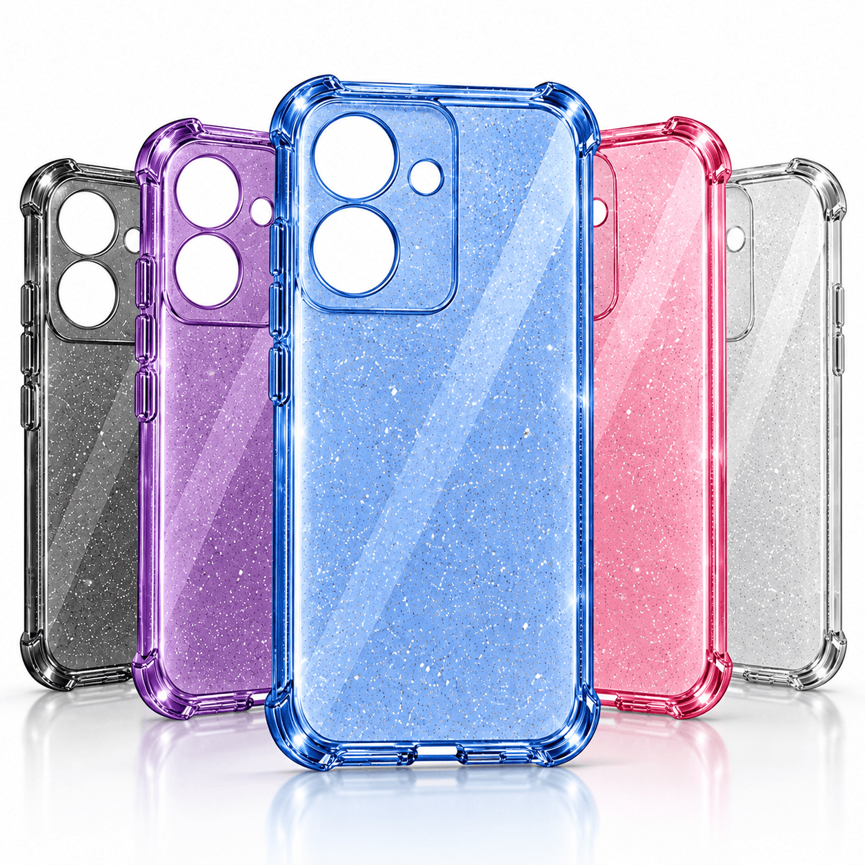 Capa Case Transparente com Glitter para G06 4G COR:LILAS - 2